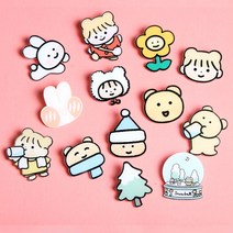 아크릴 브로치 캐릭터 곰돌이 배지 가방 액세서리30종 세트
