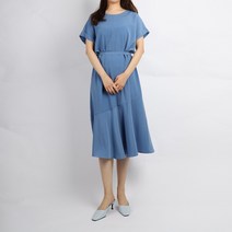 바닐라비 솔리드 롤업 원피스