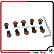 pcx윈드스크린 롱스크린 혼다 cb500x cr250 cbr600rr pcx 125 cb400 cb300 x4 오토바이 액세서리 앞 유리 볼트 나사 너트 패스너 키트 5mm, 협력사, 주황색