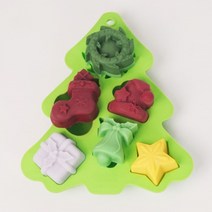 [아로마케이] 실리콘 석고몰드 비누 만들기재료 방향제 원료, 크리스마스6구