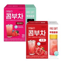 다농원 데일리 콤부차 4종 레몬/세븐베리/피치/석류 발효 탄산음료, 세븐베리20T+석류20T