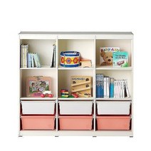 한샘 샘키즈 2단 수납책장 1305 블라썸, 몸통)크림화이트/(박스)하프코랄(C)