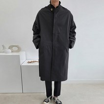 봄 가을 롱 야상 점퍼 자켓 / 스톤 블랙