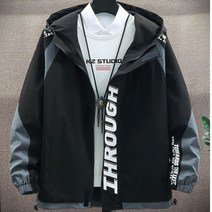 깔끔핏 바람막이점퍼 남성 블랙 화이트 봄 가을 간절기 잠바 후드집업 재킷