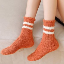 부드러운 두줄 라인 수면양말 극세사 싹스 심플 룸삭스 코디 트렌드 여자양말 패션
