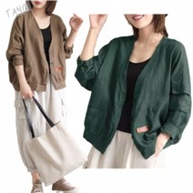 여름 여성 린넨 자켓 바람막이 점퍼 트렌치코트 40대