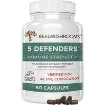 Real Mushrooms Chaga Shiitake Maitake Turkey Tail Reishi Mushroom 버섯 추출 파우더 90 캡슐, 90캡슐