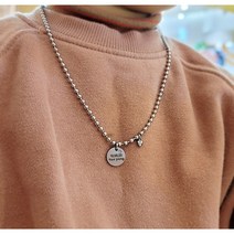 탄생석 미아방지 목걸이 써지컬스틸, 35cm, 1, 1개