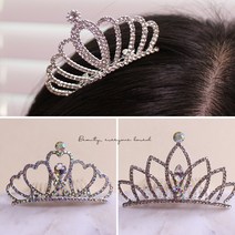 큐빅티아라빗핀(TMT) 왕관 헤어핀 머리핀 웨딩 공주