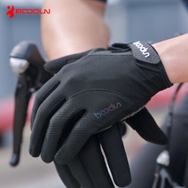 MTB 자전거 라이딩 장갑 풀핑거 봄여름가을 충격 흡수, 검은색 - 다른 반 손가락으로 고