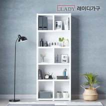 [수도권무배] 레이디가구 더블 36T 수납 800 5단책장, 화이트오크
