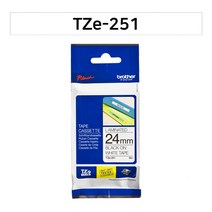 브라더 정품라벨테이프 TZe-251 24mm 흰색바탕 검정글씨 최근제품 브라더 인증점, TZe252 흰색바탕빨강글씨