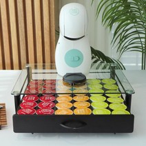 아트박스/유얼홈 돌체구스토 커피 캡슐 보관함 (철제/강화유리서랍), 단품, 옵션선택:돌체구스토/버츄오 강화유리 서랍 36구