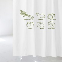 샤워 커튼 야채 가게.수풀, S기본플라스틱고리