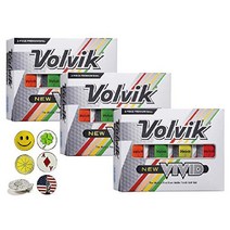 Volvik New Vivid 3피스 고가시성 프리미엄 컬러 골프공 3다스(그린 36볼), 3 Dozen, 어울리는