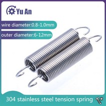 스테인레스 스틸 S 후크 Cylindroid 나선형 Pullback 확장 텐션 코일 스프링 와이어 직경 0.8 1.0mm, 0.8mm, 6mm, 100mm(2pcs)