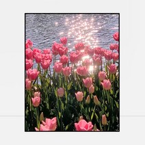 DIY 보석십자수 비즈자수 큐빅 구슬 울금향 튜울립, 50*60