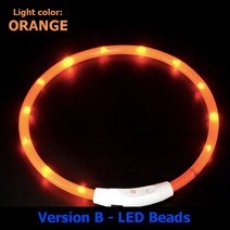 강아지 패션 목걸이 인식표 Led 개 애완 동물 밤 빛나는 USB 충전 칼라 3 모드 안전 깜박이 발광 손실 방지 액세서리, [01] S40CM, [01] Colorful Beads