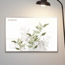 바보사랑 플라워아트 화이트 블루 그린 중형메탈액자.꾸밈, 프레임/타입:그레이/2타입