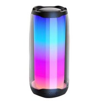 AI스피커 인공지능 스피커 스마트 AI 블루투스 스피커 TWS 휴대용 미니 컬러 크리스탈 LED 조명 Caixa 드, 01 Black