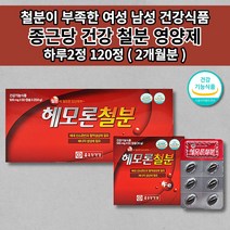 생리 출산후 산모 임신 임산부 철분제 가용성 헴철 햄철 성장기 어린이 청소년 다이어트 어지럼증 에 좋은 철 결핍 결핍성 철분 부족 증상 영양제 종근당 건강 철분 영양제 120캡슐, 1개