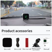 G4s HUD 자동차 GPS 헤드 업 디스플레이 속도계 시간 표시 알람 전자 액세서리 적합, 01 G4S-Green
