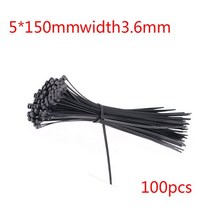 견고한 100 개 5X150/200/250mm 흰색/검정색 우유 케이블 와이어 지퍼 타이 자동 잠금 나일론 너비 3.6mm, 한개옵션1, 04 BL 150mm