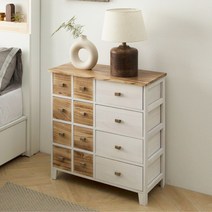 장인가구 더 네이쳐 12단 미니 원목다용도수납장 약장, 우드화이트