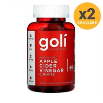 Goli Nutrition Apple Cider Vinegar Gummy 고리 뉴트리션 애플 사이다 비니거 구미 60정 2팩, 1