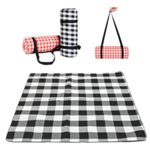 피크닉 방수 패브릭 린넨 천 돗자리 한강 이쁜 감성 천 돛자리 매트, I.(체크 무늬)큰 검정흰색