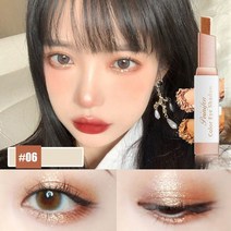 아이쉐도우 아이메이크업 아이 스틱 글리터 섀도우 팔레트 펄아이 애교살 눈화장 2 색 그라데이션 스테레오 펜 쉬머 여성용 메이크업 화장품 2021, 로즈 골드