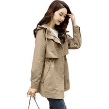 여성 트렌치코트 2021 여성 자켓 봄 가을 후드 캐주얼 윈드 브레이커 여성 기본 자켓 느슨한 긴 소매 자켓 여성 아웃웨어 탑스 봄 가을