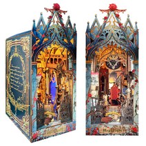 Spilay DIY 나무 미니어처 인형 집 수제 키트 패니처 세트 인테리어 장식 신축 축하 창조적 인 LED 조명 3D 퍼즐 장난감 어린이 친구 연인 생일 휴일 크리스마스 선물 (생색 성) 14 세 이상 대상