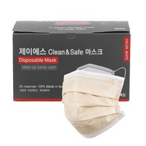 제이에스 베이지 마스크 도톱한 3겹, 50개입, 1개