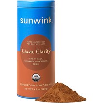 Sunwink Cacao Mushroom Superfood Powder with a Touch of Caffeine - Coffee Alternative Mix for Energy ＋ Focus - Mud Like Color - Reishi Mushroom Lion’s