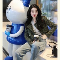 간절기자켓 간절기여성자켓 올해 유행하는 독특한 초예감령 기질명원 소향풍 녹색 조화조꽃이 숏 코트춘장192208