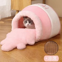 고양이집 공용 chewy 밀폐형 보온 트럼펫 허니캔 사계절, T04-북극 융털 파우더핑크큰돗자리작아 토이, C02-L-22 근내 고양이18 근내개