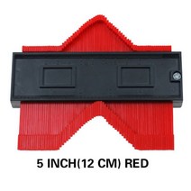 윤곽 게이지 복사기 세라믹 타일 카펫 절단 템플릿 프로필 측정 각도 눈금자 목공 도구, 5 Inch Red