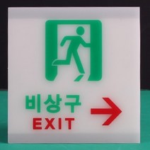 사각오른쪽 비상구표지판 축광아크릴 비상구스티커 비상구스티커 아크릴표지판 비상구표지판