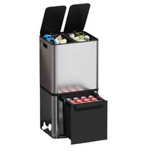 스텐쓰레기통 대용량 사무실 재활용 페달휴지통 50L, 34L 2중분류 18L 16L