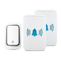 무선 초인종 도어벨 무선벨 Tuya 스마트 wifi 링 자체 전원 버튼 방수 차임 스마트 라이프 컨트롤 aleax 도어 벨 세트, 1버튼 2수신기, 영국