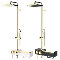 해바라기샤워기 레인샤워기 선반형 샤워수전 화이트골드 블랙골드 JO3000 PLUS, 골드화이트, 일반형, 1개