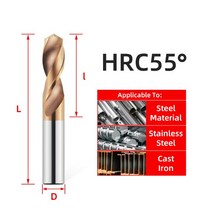 목재드릴비트 CNC 55 ° 카바이드 드릴 비트 메탈 텅스텐 스틸 트위스트 금속 가공 선반 도구 1.0-20.0mm, 01 HRC55_37 4.1mm