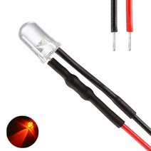 DIP LED 고휘도 12V 5mm (Flat Head Type), 10개, (FLAT) RED