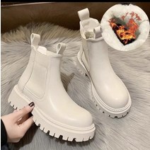 가니 문 부츠 겨울 첼시 여성 플랫폼 브라운 블랙 베이지 화이트 앵클 여성용 모피 짧은