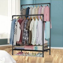 더블 스탠드 행거 2단 드레스룸 철제 고정식 옷방행거 튼튼한 옷가게 튼튼한헹거 조립식, 화이트