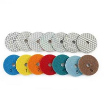 콘크리트폴리싱 3인치 80mm 다이아몬드 드라이 폴리싱 패드 11 개 대리석 화강암 연마 타일 트리밍 그라인, 01 M 10 backer