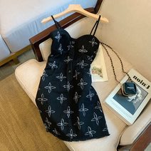 데님 청 뷔스티에원피스 여름 A또 솨 여성의류 프렌치 십자 꽃 등트임 허리보정 슬림핏 베르사유였다 4791238469