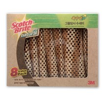 스카치브라이트 그물망 옥수수 수세미 8개입 친환경 인증 원료 옥수수전분 발효섬유, 스카치 옥수수 수세미 8개입