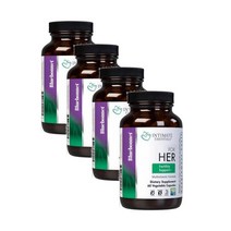 블루보넷 B12 메틸코발라민 K2 엽산 비오틴 콜린 DHA 우먼 멀티비타민 60정 Bluebonnet For Her Multivitamin, 4개